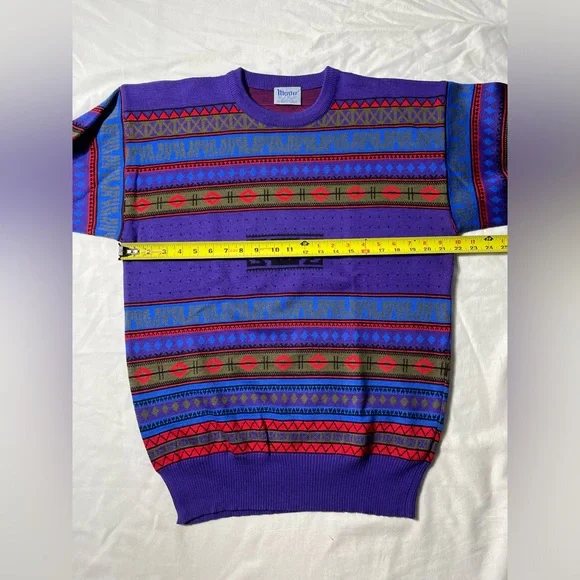 Vintage Meister hagemeister wool acrylic Mulitcolored abstract sweater size XL - Picture 4 of 7